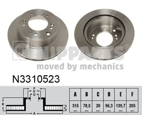 Handler.Part Brake disc NIPPARTS N3310523 1