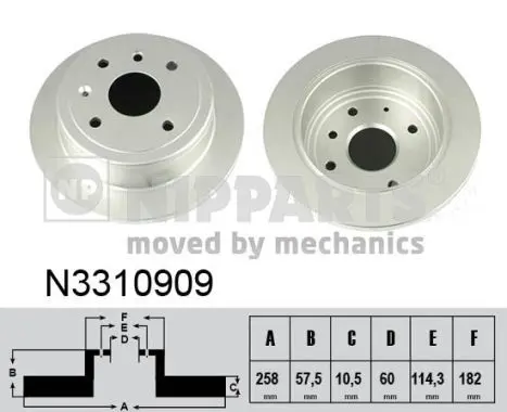 Handler.Part Brake disc NIPPARTS N3310909 1