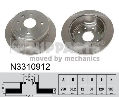 Handler.Part Brake disc NIPPARTS N3310912 1