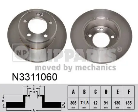 Handler.Part Brake disc NIPPARTS N3311060 1