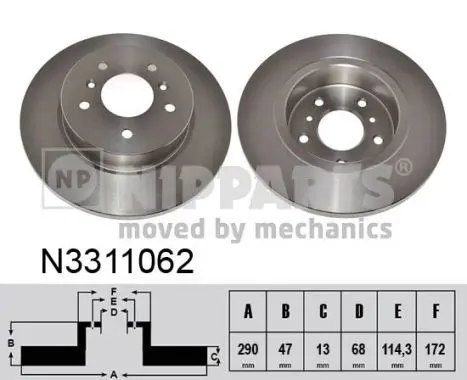 Handler.Part Brake disc NIPPARTS N3311062 1