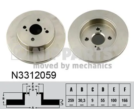 Handler.Part Brake disc NIPPARTS N3312059 1