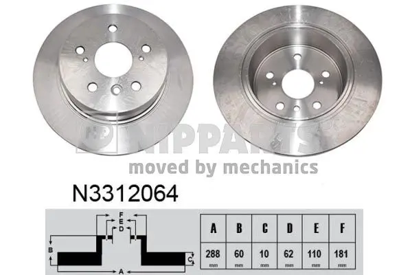 Handler.Part Brake disc NIPPARTS N3312064 1