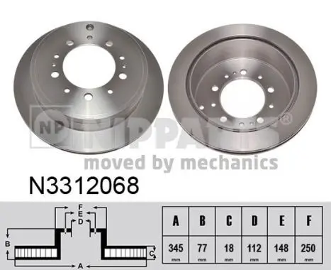 Handler.Part Brake disc NIPPARTS N3312068 1