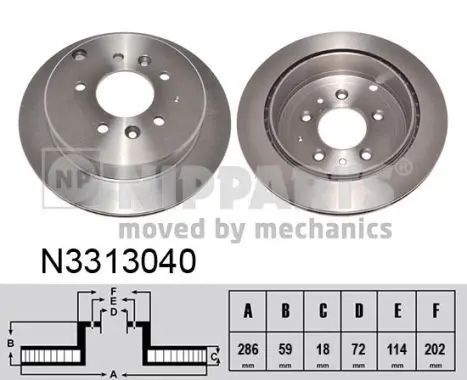 Handler.Part Brake disc NIPPARTS N3313040 1