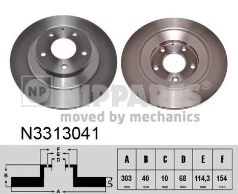 Handler.Part Brake disc NIPPARTS N3313041 1