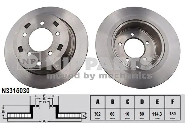 Handler.Part Brake disc NIPPARTS N3315030 1