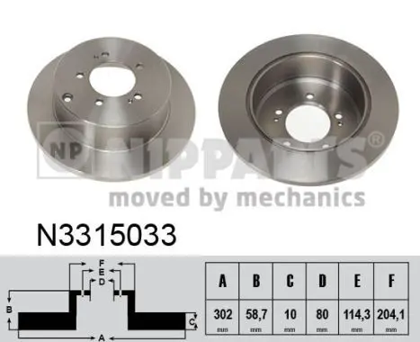 Handler.Part Brake disc NIPPARTS N3315033 1