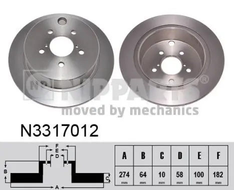 Handler.Part Brake disc NIPPARTS N3317012 1