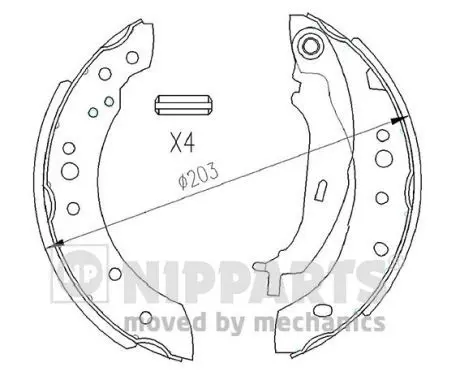 Handler.Part Brake shoe set NIPPARTS N3505043 1