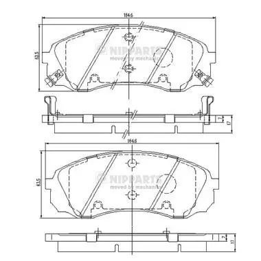 Handler.Part Brake pad set, disc brake NIPPARTS N3600329 1