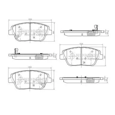 Handler.Part Brake pad set, disc brake NIPPARTS N3600334 1