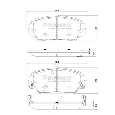 Handler.Part Brake pad set, disc brake NIPPARTS N3600551 1