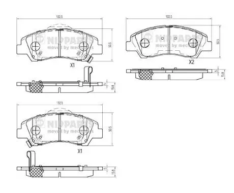 Handler.Part Brake pad set, disc brake NIPPARTS N3600555 1