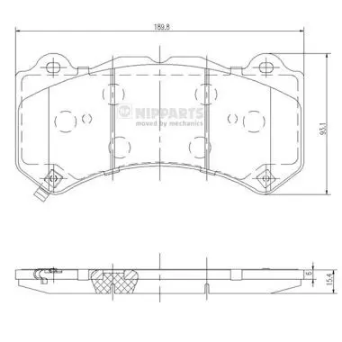 Handler.Part Brake pad set, disc brake NIPPARTS N3601103 1