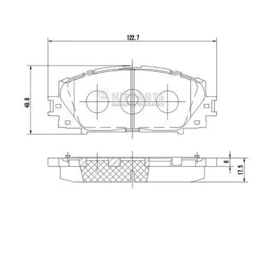 Handler.Part Brake pad set, disc brake NIPPARTS N3602127 1