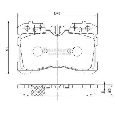 Handler.Part Brake pad set, disc brake NIPPARTS N3602131 1