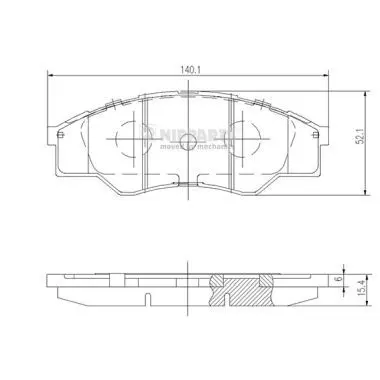 Handler.Part Brake pad set, disc brake NIPPARTS N3602137 1