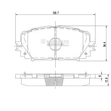 Handler.Part Brake pad set, disc brake NIPPARTS N3602140 1