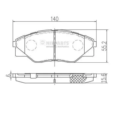 Handler.Part Brake pad set, disc brake NIPPARTS N3602149 1