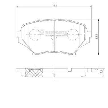 Handler.Part Brake pad set, disc brake NIPPARTS N3603068 1