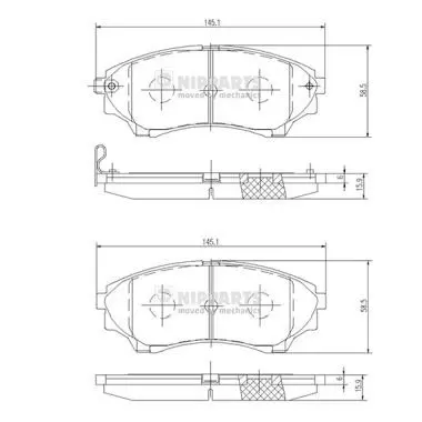 Handler.Part Brake pad set, disc brake NIPPARTS N3603069 1