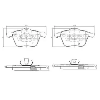 Handler.Part Brake pad set, disc brake NIPPARTS N3603072 1