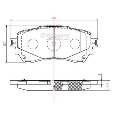 Handler.Part Brake pad set, disc brake NIPPARTS N3603074 1