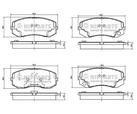 Handler.Part Brake pad set, disc brake NIPPARTS N3605055 1