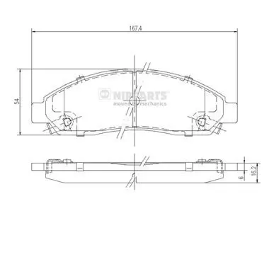 Handler.Part Brake pad set, disc brake NIPPARTS N3609010 1