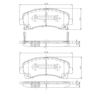 Handler.Part Brake pad set, disc brake NIPPARTS N3609011 1