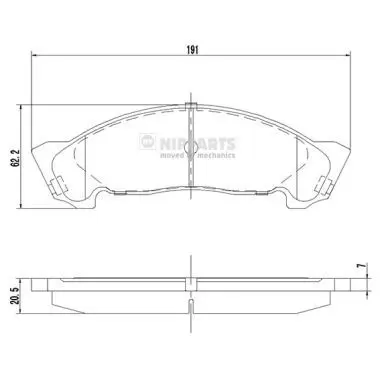 Handler.Part Brake pad set, disc brake NIPPARTS N3609014 1