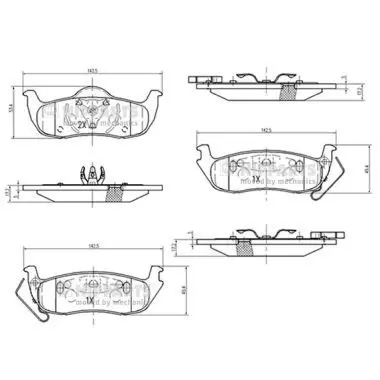 Handler.Part Brake pad set, disc brake NIPPARTS N3611059 1