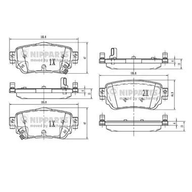 Handler.Part Brake pad set, disc brake NIPPARTS N3611060 1