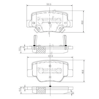 Handler.Part Brake pad set, disc brake NIPPARTS N3612040 1