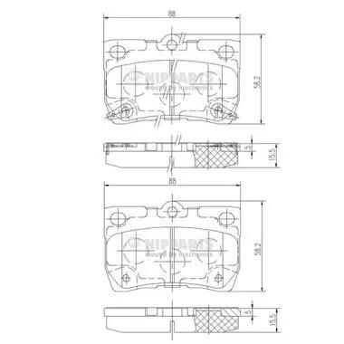 Handler.Part Brake pad set, disc brake NIPPARTS N3612041 1