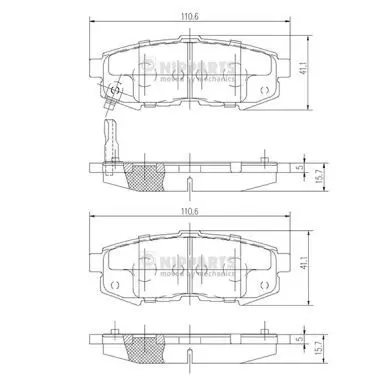 Handler.Part Brake pad set, disc brake NIPPARTS N3613023 1