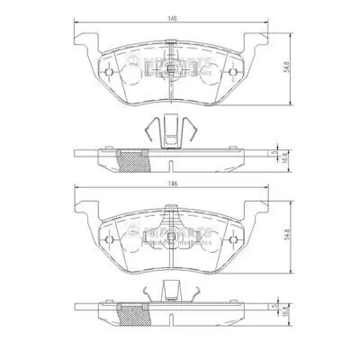 Handler.Part Brake pad set, disc brake NIPPARTS N3613025 1