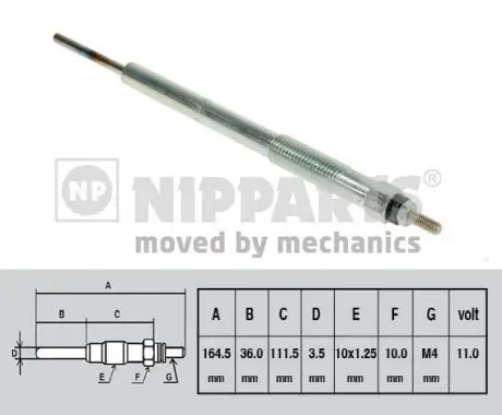 Handler.Part Glow plug NIPPARTS N5710304 1