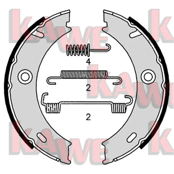 Handler.Part Brake shoe set, parking brake KAWE 07969 1