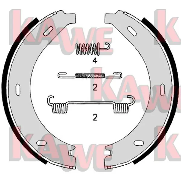 Handler.Part Brake shoe set, parking brake KAWE 08740 1