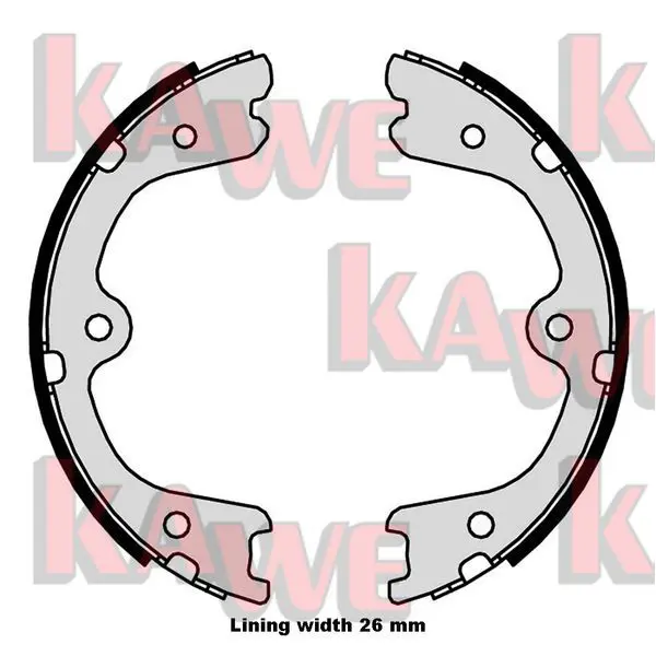 Handler.Part Brake shoe set, parking brake KAWE 09880 1