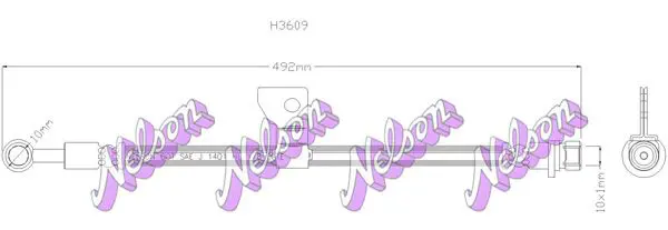 Handler.Part Brake hose KAWE H3609 1