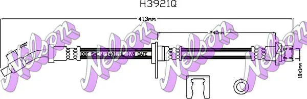 Handler.Part Brake hose KAWE H3921Q 1