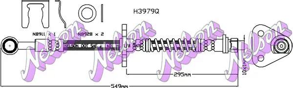 Handler.Part Brake hose KAWE H3979Q 1