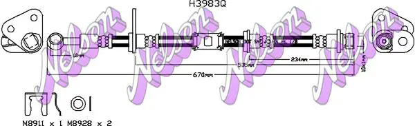 Handler.Part Brake hose KAWE H3983Q 1