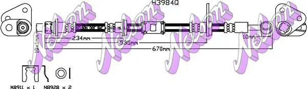 Handler.Part Brake hose KAWE H3984Q 1