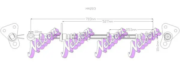 Handler.Part Brake hose KAWE H4203 1