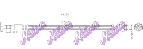 Handler.Part Brake hose KAWE H4325 1