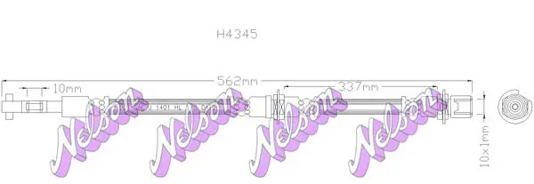 Handler.Part Brake hose KAWE H4345 1